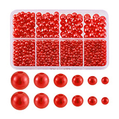 1113Pcs 6 Styles Imitation Pearl Resin Beads Strands RESI-PH0002-29-1