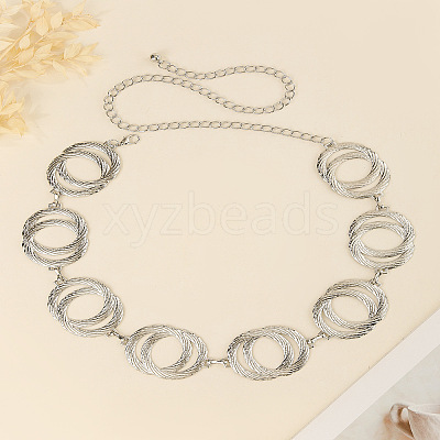 Double Ring Alloy Link Chain Waist Belly Chains for Women FS-WG31063-01-1