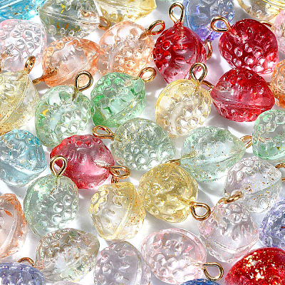50Pcs Transparent Spray Painted Glass Pendants GLAA-CJ0002-23-1