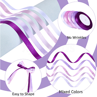 5 Rolls 5 Colors Polyester Ribbon OCOR-CP0001-26C-1