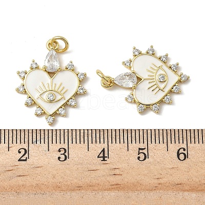 Brass Micro Pave Cubic Zirconia Pendants KK-P326-11G-01-1