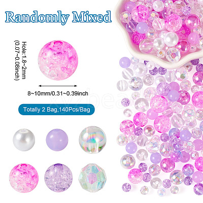 Transparent & Opaque Acrylic Bead LS-OACR-TAC0002-08F-1