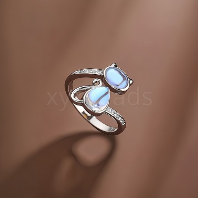 Zinc Alloy with Glass Cuff Rings for Women FS-WGF7E31-01-1