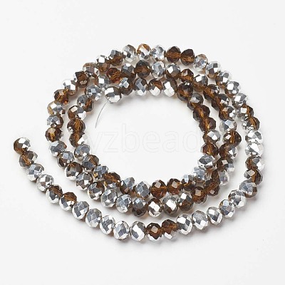 Electroplate Transparent Glass Beads Strands EGLA-A034-T6mm-M-1