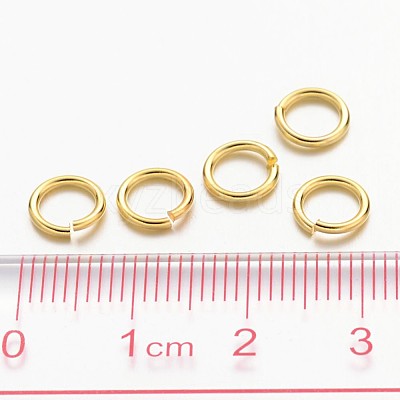 Golden Color Brass Open Jump Rings X-JRC7MM-G-1