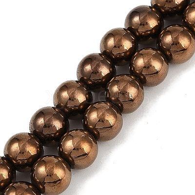 Electroplated Synthetic Magnetic Hematite Beads Strands G-G174-L01-04-1