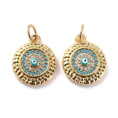 Brass Micro Pave Cubic Zirconia Pendants X-ZIRC-P092-010G-03-RS-1