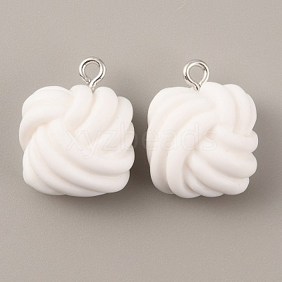 Opaque Resin Pendants RESI-WH0029-24P-04-1