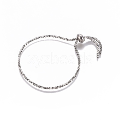 Non-Tarnish 304 Stainless Steel Slider Bracelets Bracelet/Bolo Bracelets Making STAS-F222-030-1