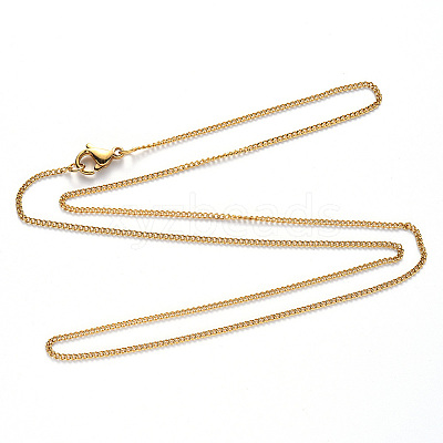 304 Stainless Steel Curb Chain Necklace NJEW-S420-001B-G-1