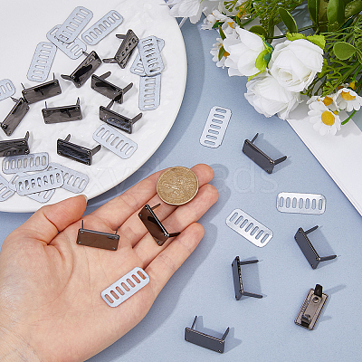 20Pcs Zinc Alloy Rectangle Bag Decorative Clasps PURS-FH0001-14B-1