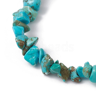 Natural Howlite Chips Beaded Stretch Bracelets for Women BJEW-JB10046-03-1