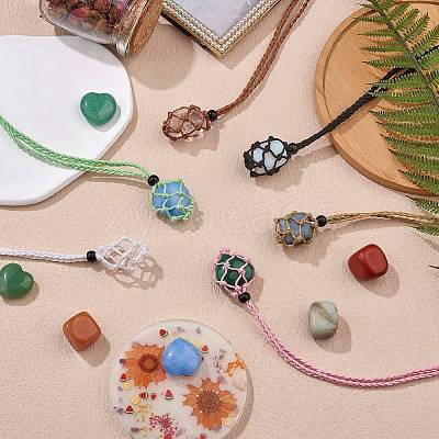 Braided Waxed Cotton Thread Cords Macrame Pouch Necklace Making AJEW-SW00022-05-1