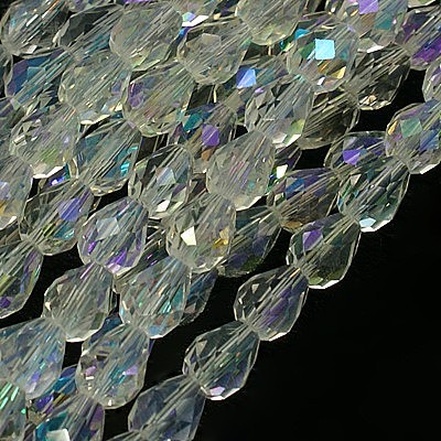 Electroplate Glass Bead Strands EGLA-E010-5x7mm-AB01-1