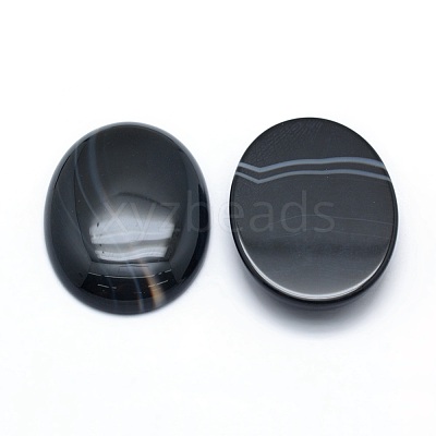 Natural Banded Agate Cabochons G-P393-I10-1