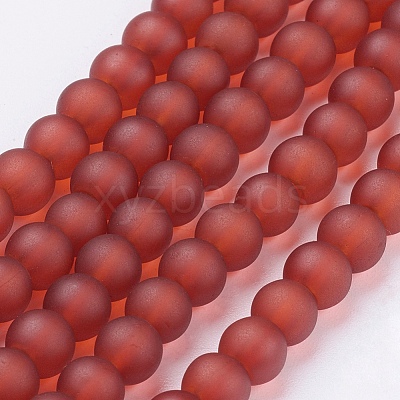 Baking Paint Transparent Glass Bead Strands GLAA-S031-6mm-06-1