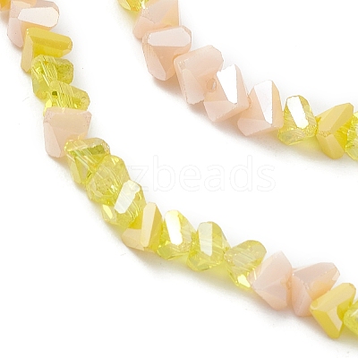 Gradient Color Electroplate Glass Bead Strands GLAA-E042-02D-1