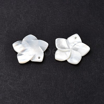 Natural White Shell Mother of Pearl Shell Pendants X-SSHEL-G014-60-1