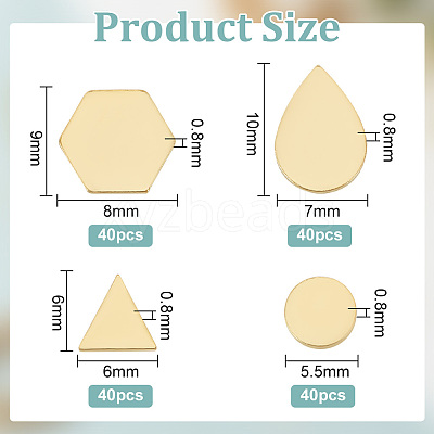 160Pcs 4 Style Brass Cabochons KK-OC0001-39-1
