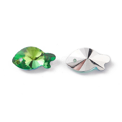 Electroplate Transparent Glass Pendants GLAA-A008-09C-1