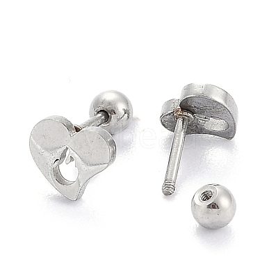 Tarnish Resistant 201 Stainless Steel Barbell Cartilage Earrings EJEW-R147-36-1
