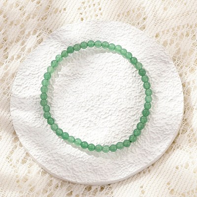 Natural Green Aventurine Beaded Stretch Bracelets BJEW-D446-A-34-1