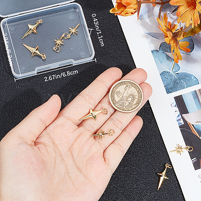 12Pcs 2 Style Brass Pendants KK-CN0002-83-1