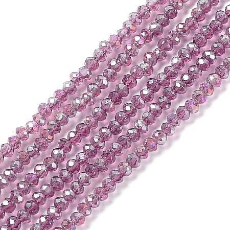 Electroplate Glass Beads Strands X-EGLA-R048-2mm-11-1