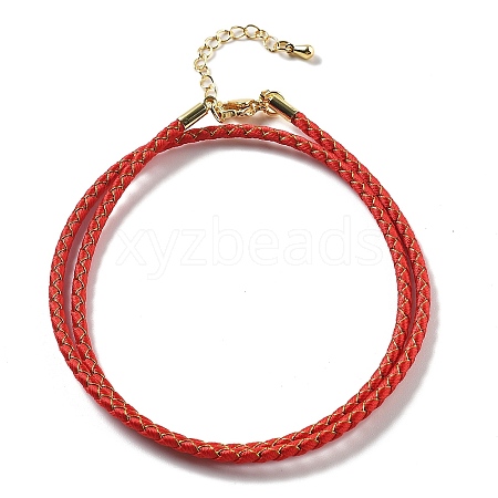 Polyester Cord Braided Necklace Makings MAK-L043-03G-16-1