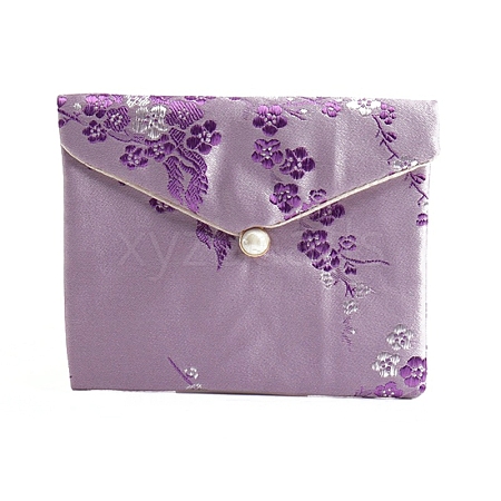 Cloth Embroidery Flower Jewelry Storage Pouches Envelope Bags PW-WG49783-14-1