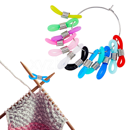 Rubber with Iron Knitting Needle Stoppers DIY-AB00010-1