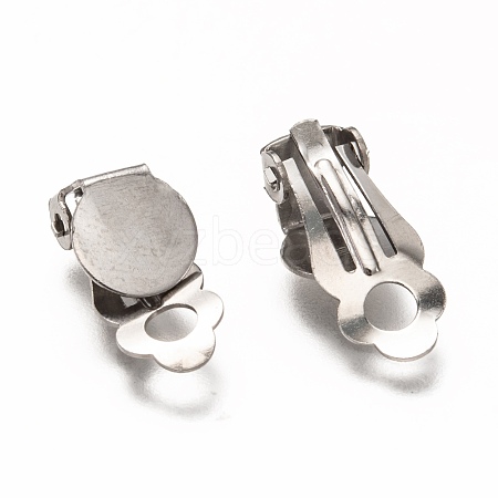 Tarnish Resistant 304 Stainless Steel Clip-on Earring Findings STAS-L259-001C-P-1