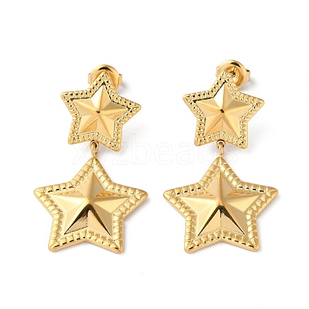 304 Stainless Steel Dangle Stud Earrings STAS-Z052-25G-1