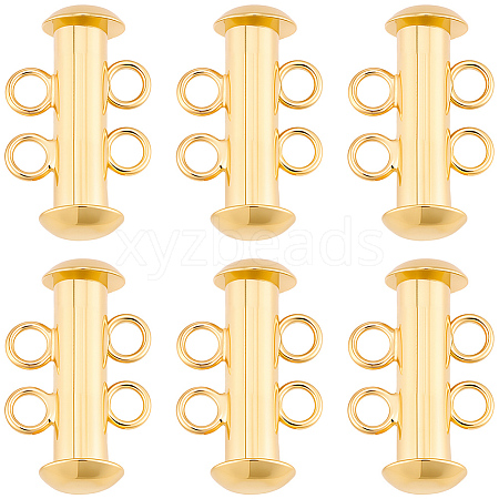6Pcs Brass Slide Lock Clasps KK-BBC0027-58A-1