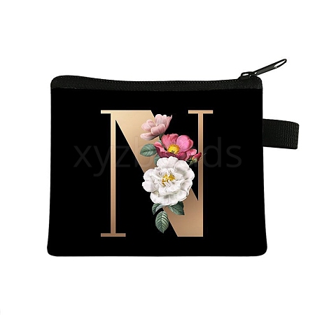 Initial Letter with Flower Cosmetic Bag PW-WG1F7F6-11-1