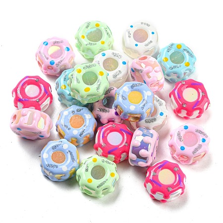 Enamel Acrylic Beads X-MACR-K341-07-1