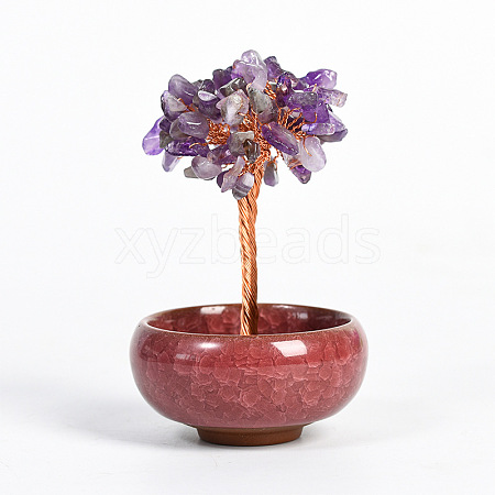 Natural Amethyst Chips Tree Display Decorations PW23051680057-1