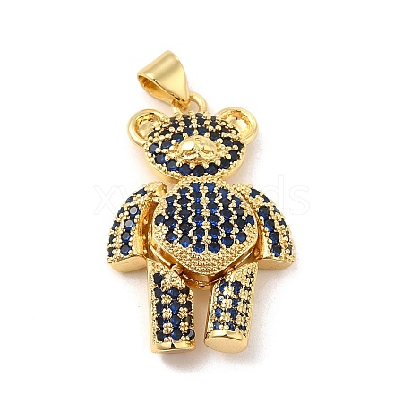 Brass Micro Pave Cubic Zirconia Pendants KK-E077-01G-06-1