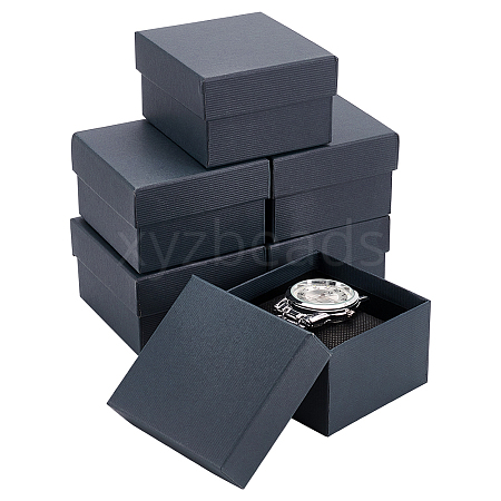 Cardboard Jewelry Watch Storage Gift Box LS-CON-WH0092-67B-1