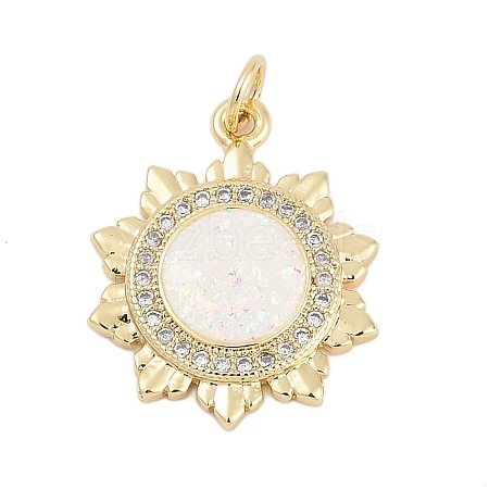 Brass Micro Pave Cubic Zirconia Pendants KK-I723-44G-1