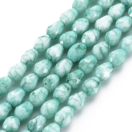 Opaque Baking Painted Glass Beads Strands EGLA-N006-007A-1