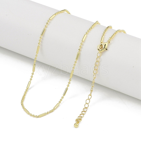 Rack Plating Brass Column & Round Link Chain Necklaces for Women NJEW-K382-03G-1