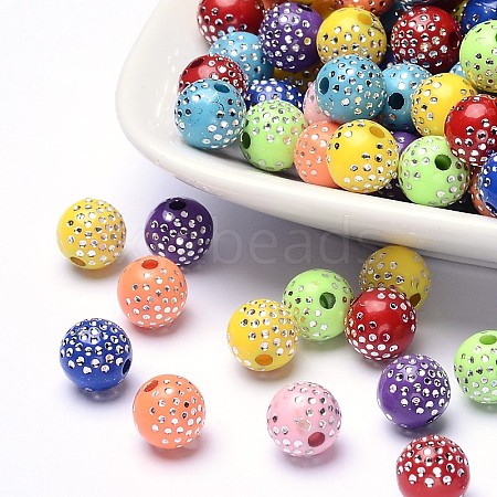 Plating Acrylic Beads PACR-S189-8mm-M-1