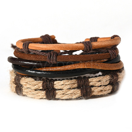 3Pcs Imitation Leather Multi-strand Bracelets PW-WG5C538-01-1