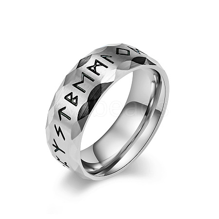 Viking Word Pattern 304 Stainless Steel Finger Rings for Men FS-WG08DAB-02-1