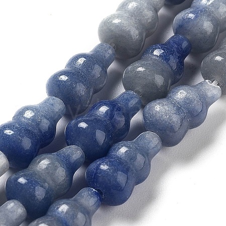 Dyed & Heated Natural Blue Aventurine Beads Strands G-P528-G03-01-1