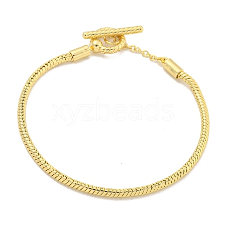 3MM Brass European Style Round Snake Chain Bracelets for Jewelry Making BJEW-G703-03G-1