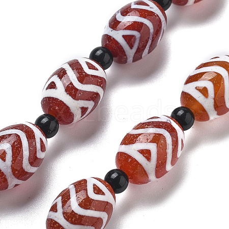 Tibetan Style dZi Beads Strands G-NH0037-C01-01-1