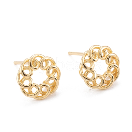 Brass Stud Earring Findings KK-K251-25G-1