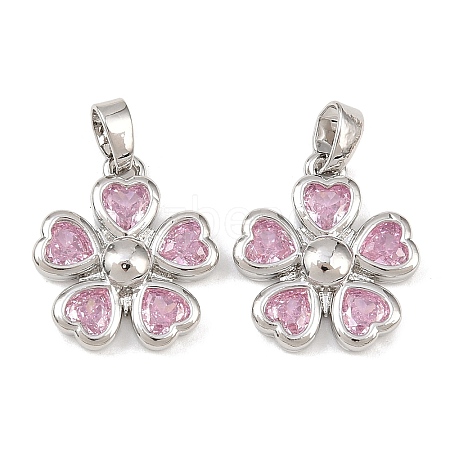 Brass Micro Pave Cubic Zirconia Pendants KK-C248-08P-1